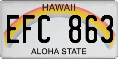 HI license plate EFC863