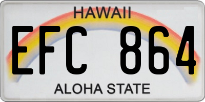 HI license plate EFC864