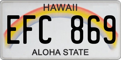 HI license plate EFC869
