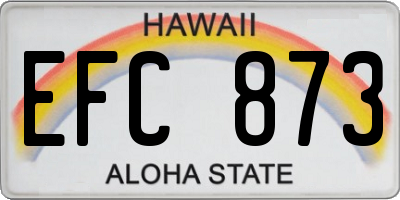 HI license plate EFC873