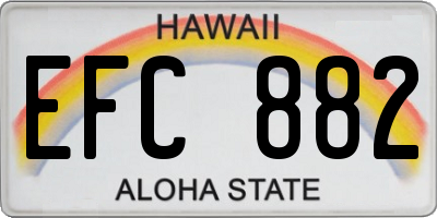 HI license plate EFC882
