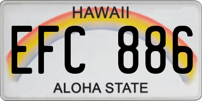 HI license plate EFC886