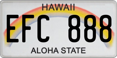 HI license plate EFC888