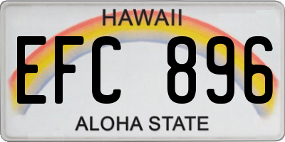 HI license plate EFC896