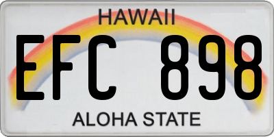 HI license plate EFC898