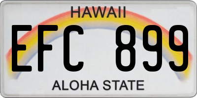 HI license plate EFC899
