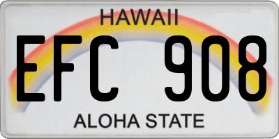HI license plate EFC908