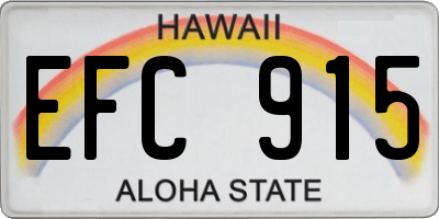 HI license plate EFC915