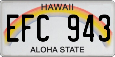 HI license plate EFC943