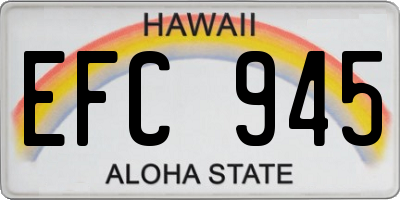 HI license plate EFC945