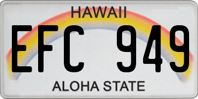 HI license plate EFC949