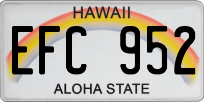 HI license plate EFC952