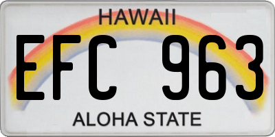 HI license plate EFC963