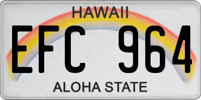 HI license plate EFC964