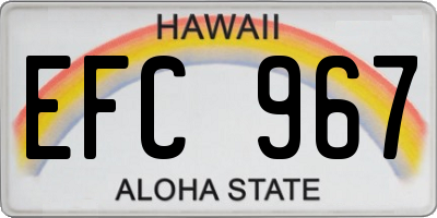 HI license plate EFC967