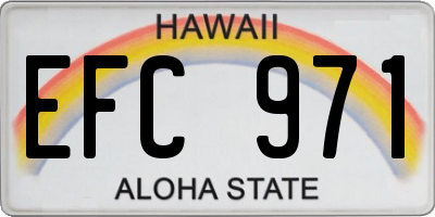 HI license plate EFC971