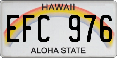HI license plate EFC976