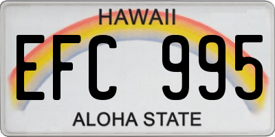 HI license plate EFC995