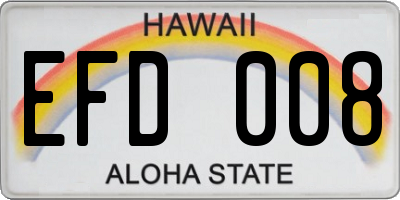 HI license plate EFD008