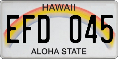 HI license plate EFD045