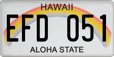 HI license plate EFD051