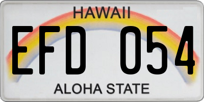 HI license plate EFD054