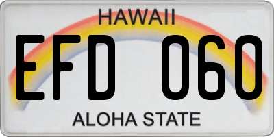 HI license plate EFD060