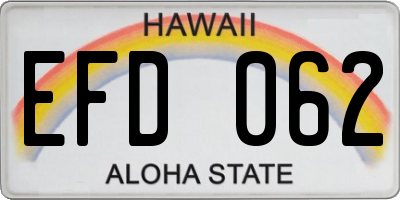 HI license plate EFD062