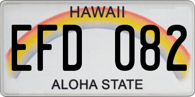 HI license plate EFD082
