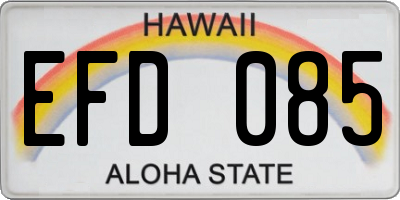 HI license plate EFD085
