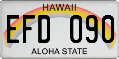 HI license plate EFD090