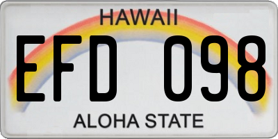 HI license plate EFD098