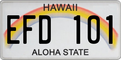 HI license plate EFD101