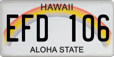 HI license plate EFD106