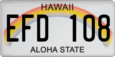 HI license plate EFD108