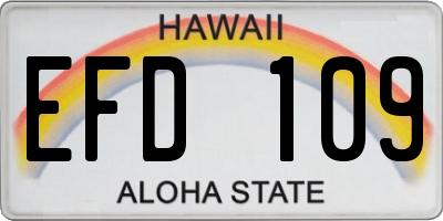 HI license plate EFD109