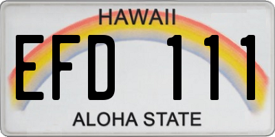 HI license plate EFD111