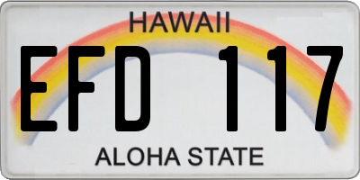 HI license plate EFD117