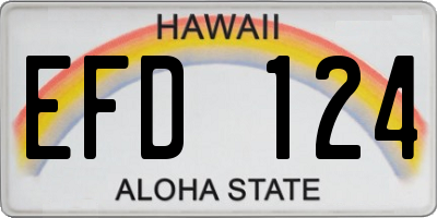 HI license plate EFD124