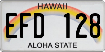 HI license plate EFD128