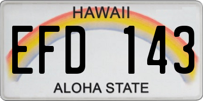 HI license plate EFD143
