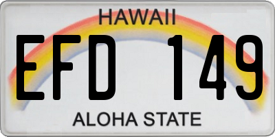 HI license plate EFD149