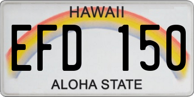 HI license plate EFD150