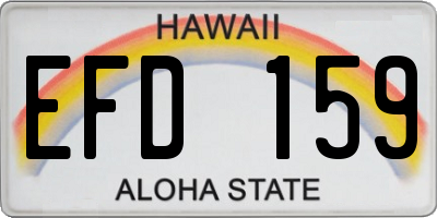 HI license plate EFD159