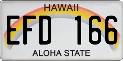HI license plate EFD166