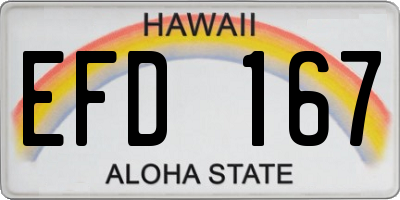 HI license plate EFD167
