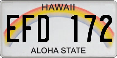 HI license plate EFD172