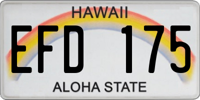 HI license plate EFD175