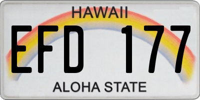 HI license plate EFD177