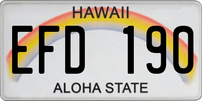 HI license plate EFD190